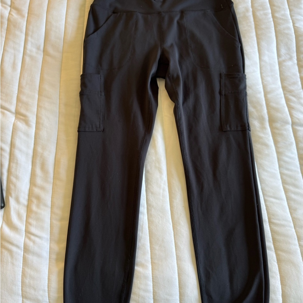 Kids Black Cargo Leggings